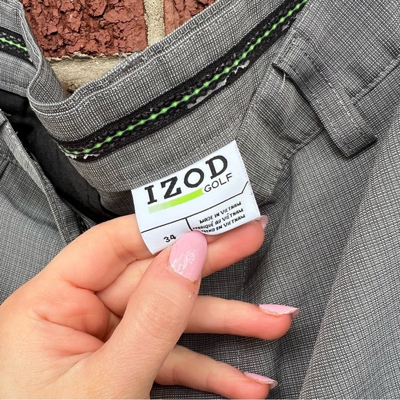IZOD Gray Athletic Golf Shorts - Picture 3 of 4